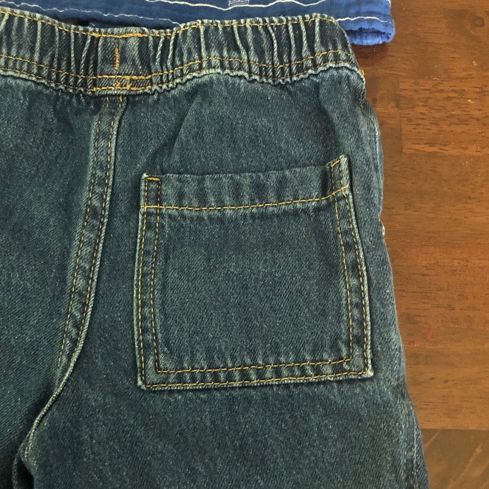 🍄 Cat & Jack 2T Button Up Sailboat Top with 3T Denim Shorts - Picture 7 of 7